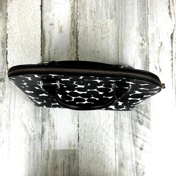 Kate Spade Carli Grove Splodge Dot Medium Satchel Black White Bag Dot Designer - Picture 4 of 8